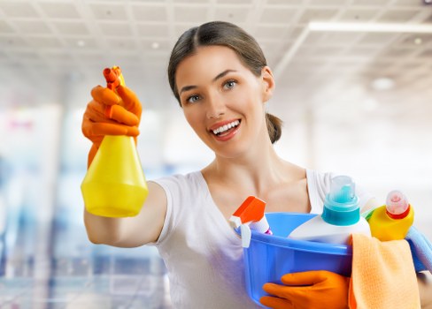 Low-moisture commercial carpet cleaning in a workplace setting