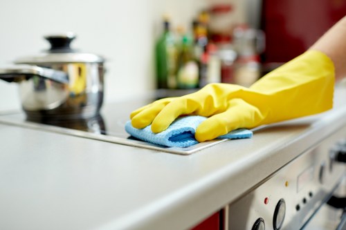 Carpet cleaning service preparing a room in Putney