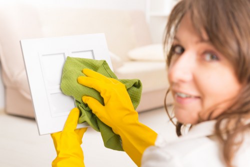 Different curtain fabrics arranged for safe cleaning selection